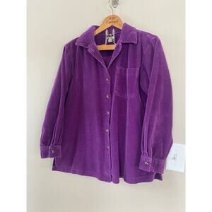 L.L. Bean vintage Y2K corduroy shacket shirt jacket purple size L womens